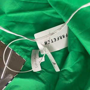 Calvin Klein White & Blue Asymmetric Dress.